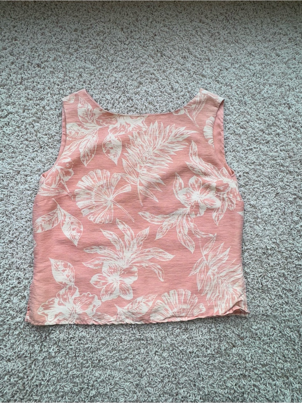 Tommy Bahama 100% Silk Floral Womens 8 Lined Sleeveless Blouse Coral Tropical